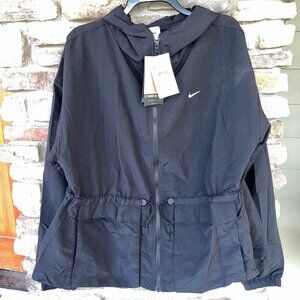 Nike Sportswear Everything Woven Women's Oversized Hooded Black Jacket Sz L NWT